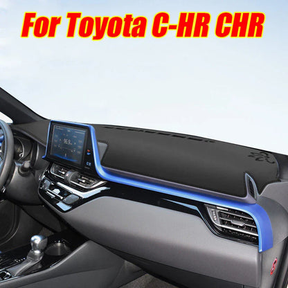 Dashboard Cover Black Leather for Toyota CH-R (2017–2023)