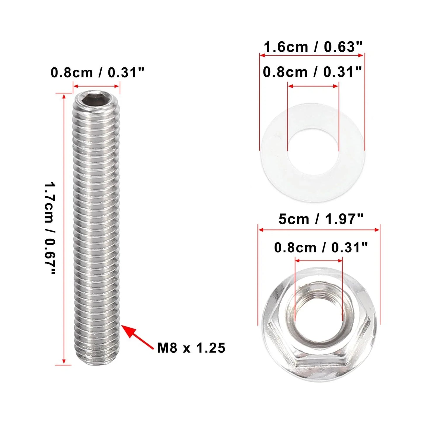 10 x Exhaust Manifold Bolt Studs for Honda Acura B C D F H K Series Engines