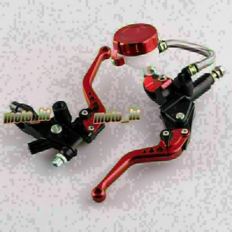 Front Master Cylinder Brake Clutch Levers for Universal Sport Street Bike (Red/Black)
