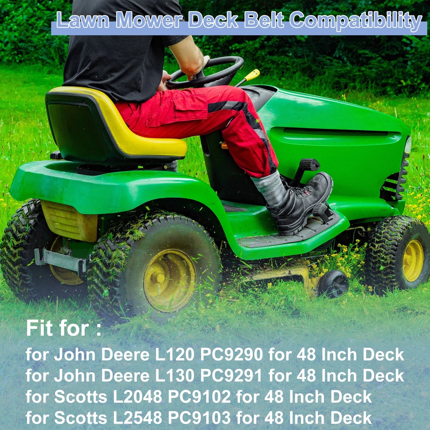 Lawn Mower Deck Belt GX20305 for John Deere L120 (48 Inch Deck)