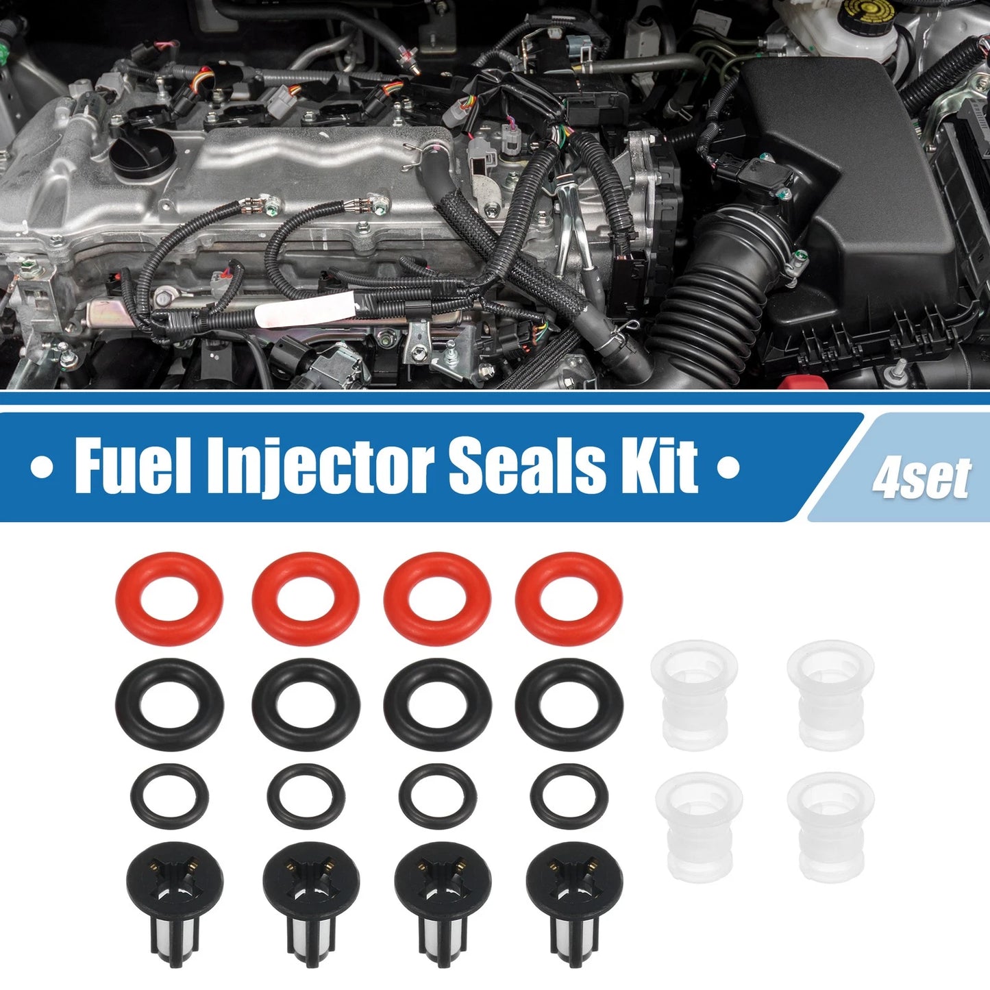 Set of 4 Fuel Injector O Rings No. 16450-PNEG01 for Acura RSX, Honda Civic