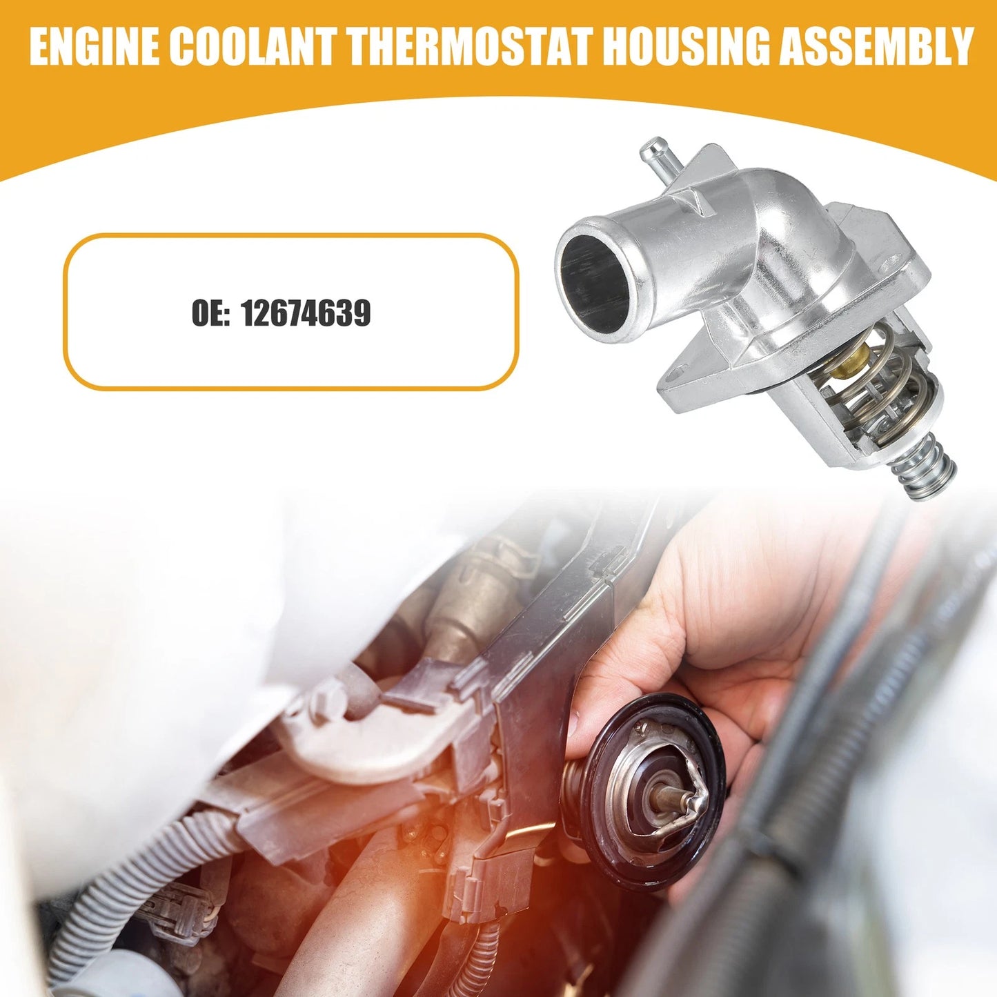 Engine Coolant Thermostat Assembly No.12674639 for Chevrolet Silverado 1500 (2014–2019)