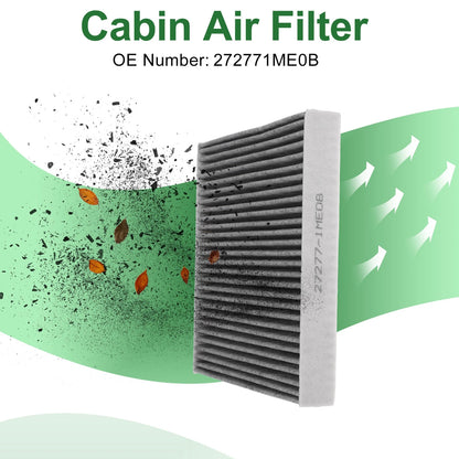 Cabin Air Filter for Infiniti M35h (2012–2013) No.272771ME0B Cloth Activated Carbon
