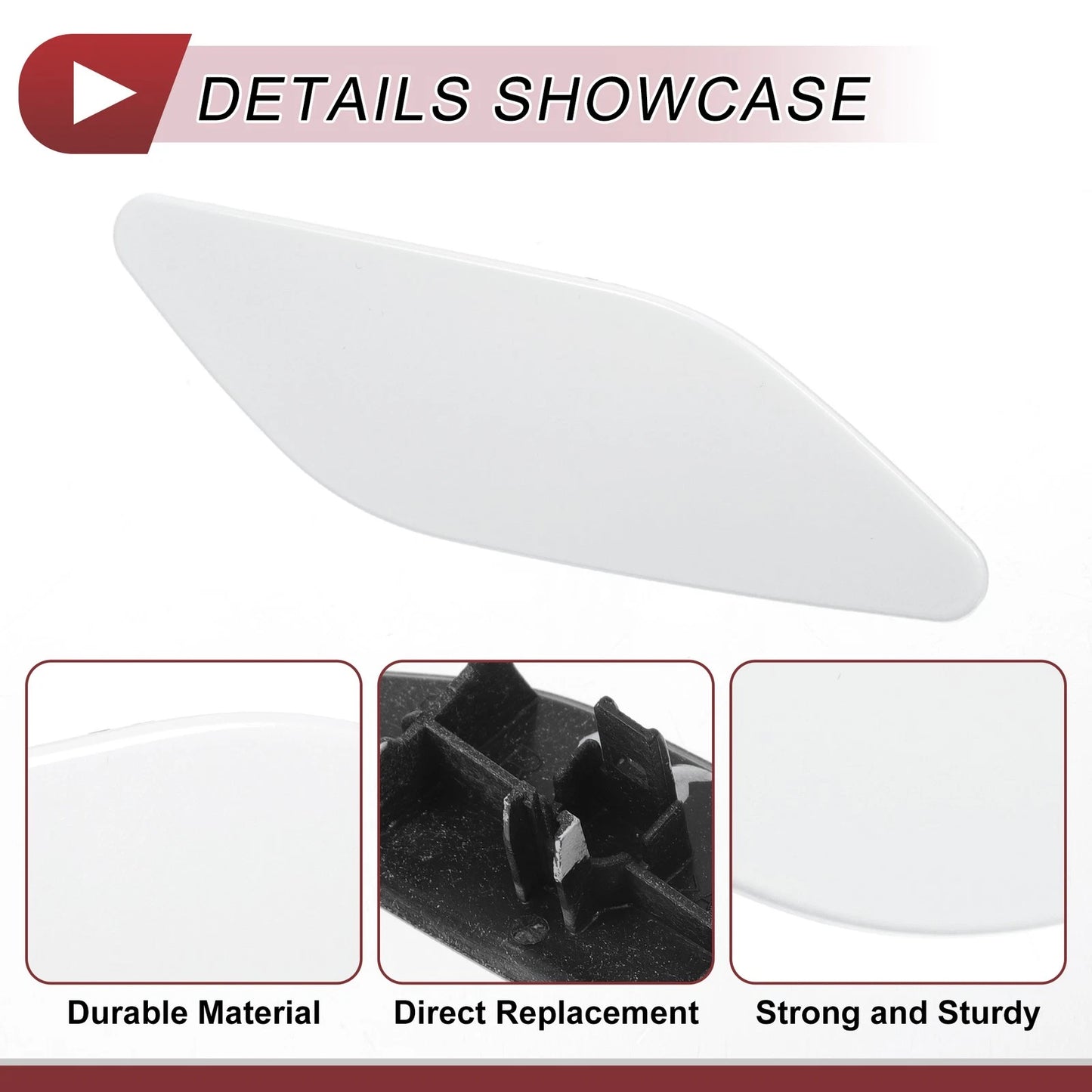 Front Right Washer Nozzle Cover Cap for Lexus ES300h (2019–2022) White