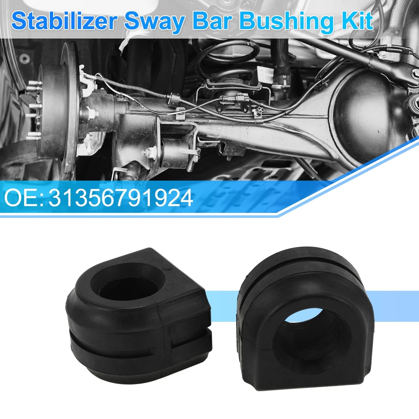 2X Stabilizer Sway Bar Bushing Kit for BMW 528i (2011–2016) 31356791924 Rubber