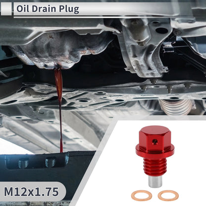 Set of 1 M12x1.75 Engine Oil Drain Plug with Gasket for Car Motorcycle Boat