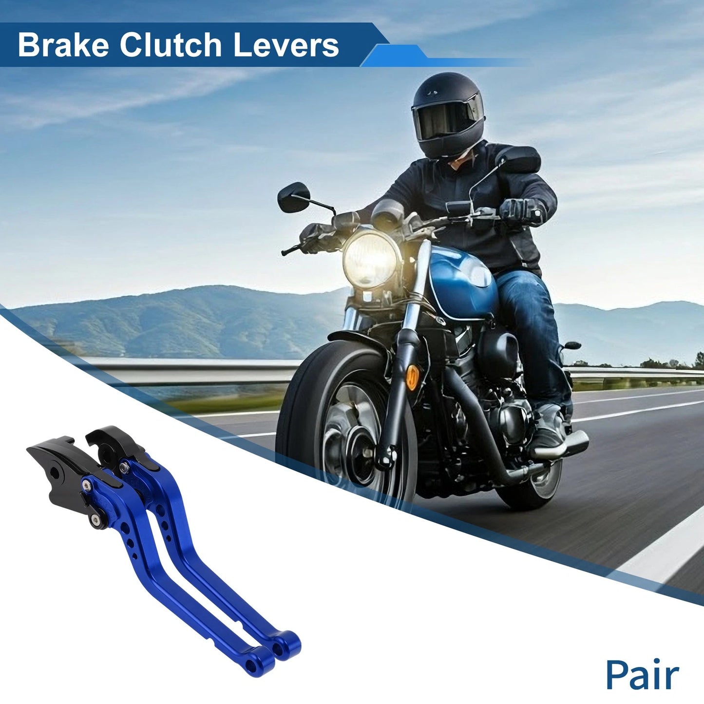 Set of 2 Adjustable Brake Clutch Levers for Honda RC51 (2000–2006) Blue