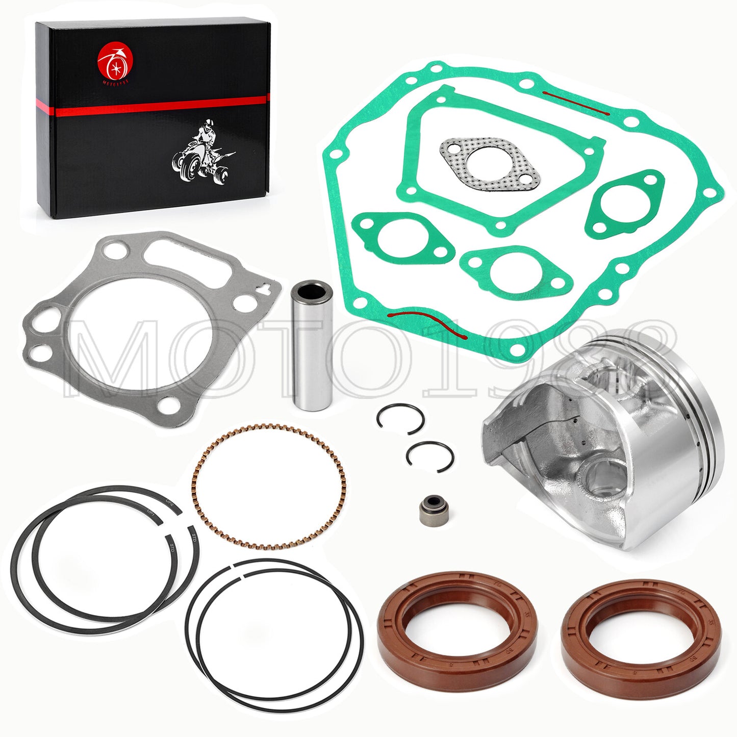 Engine Piston & Rings Gaskets Seals Kit for Yamaha Golf Cart (G21–G28)