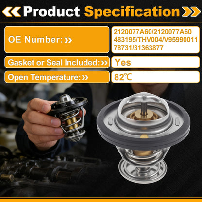 Engine Coolant Thermostat 2120077A60 for Chevrolet Nova (1985–1988) with Seal