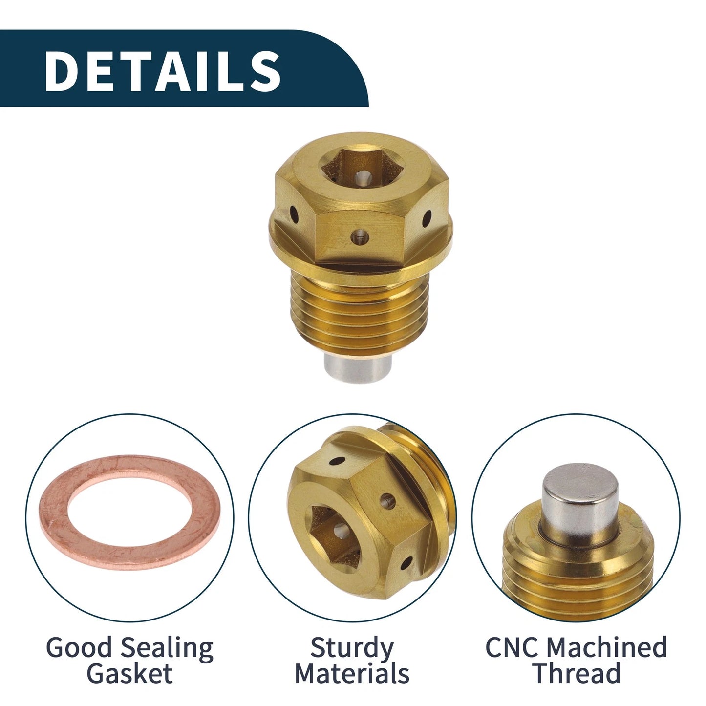 M16x1.5 Magnetic Oil Drain Plug for Universal Applications (1 Pc)