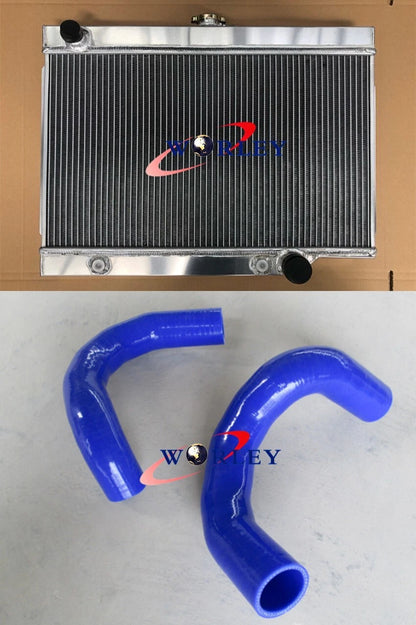 Aluminum Radiator & Blue Silicone Hose for Holden EJ/EH 179 1962–1965