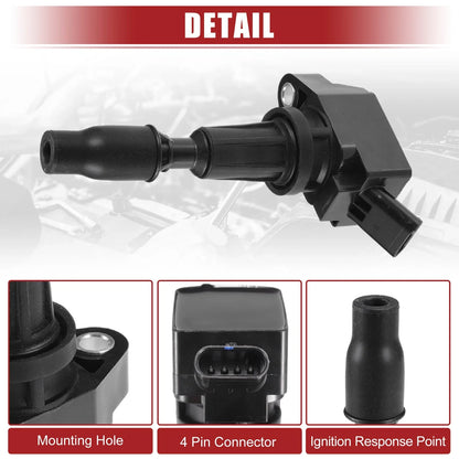 4 x Automotive Ignition Coils for Kia Optima (2016-2020) Black