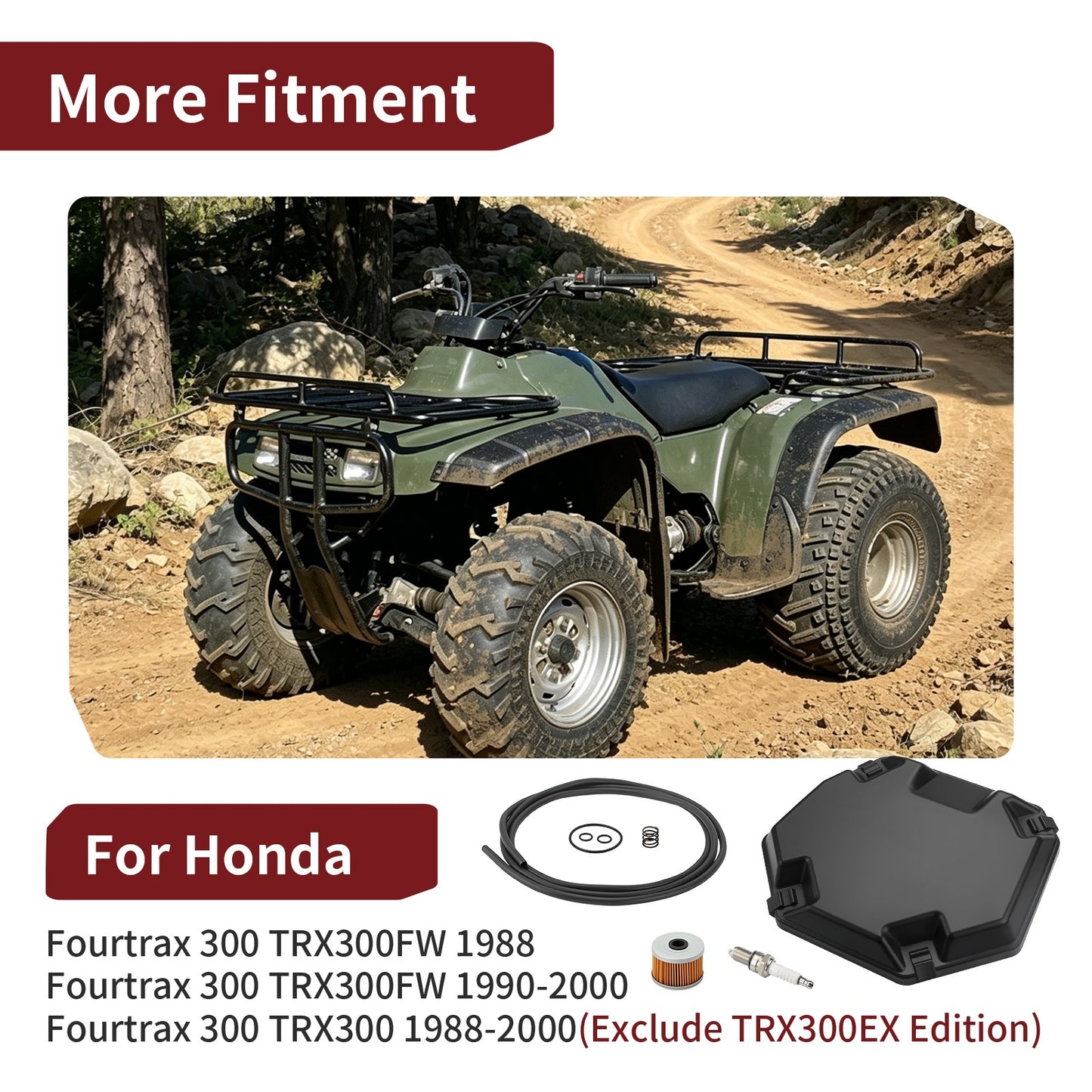 Air Box Lid Cover Cap & Seal for Honda Fourtrax 300 TRX300 (1988–2000)