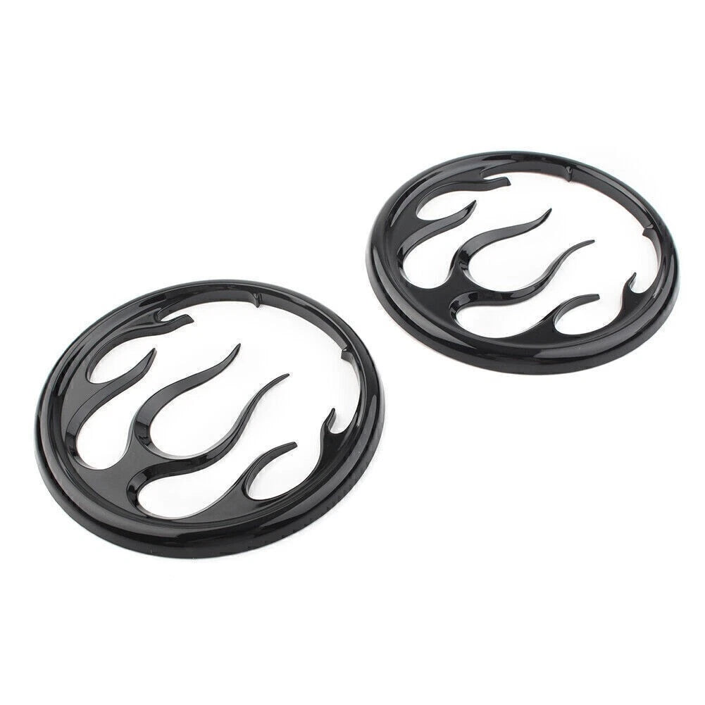 Black Flame Speaker Grill Accent Trim Cover for Harley Electra Glide (2014–2023)