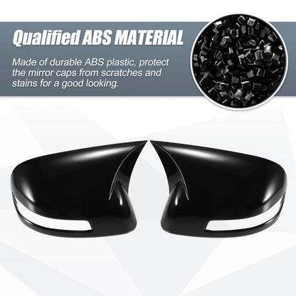 Pair Rearview Mirror Cover Overlay Gloss Black for Honda Civic (2012–2015)