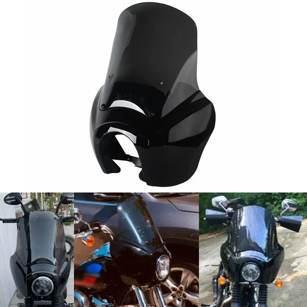 Front Headlight Fairing & Windshield Kit for Harley Softail FXBB FXBBS FXST FXLR (2018-2023)