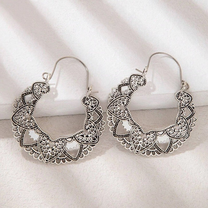 Set of 2 Boho Vintage Style Dangle Drop Hook Earrings for Women