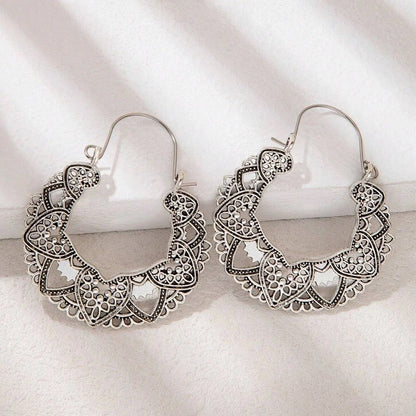Set of 2 Boho Vintage Style Dangle Drop Hook Earrings for Women
