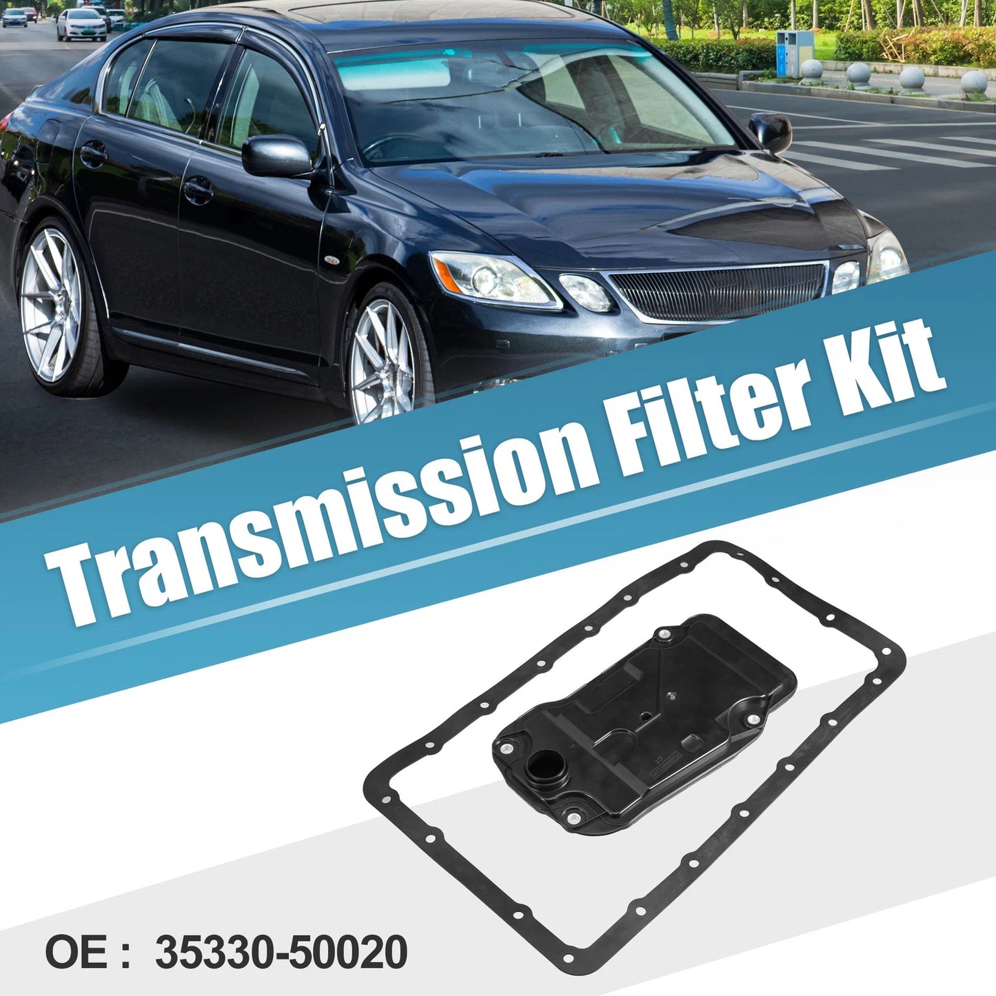 Set of 1 Transmission Filter Oil Pan Gasket Kit for Lexus GS 350 (2013) 35330-50020