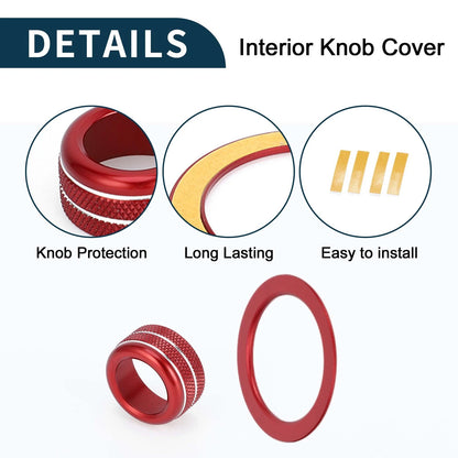 Set of 3 Media Tune Engine Start Button Knob Cover Ring for Subaru WRX (2022–2023) Red