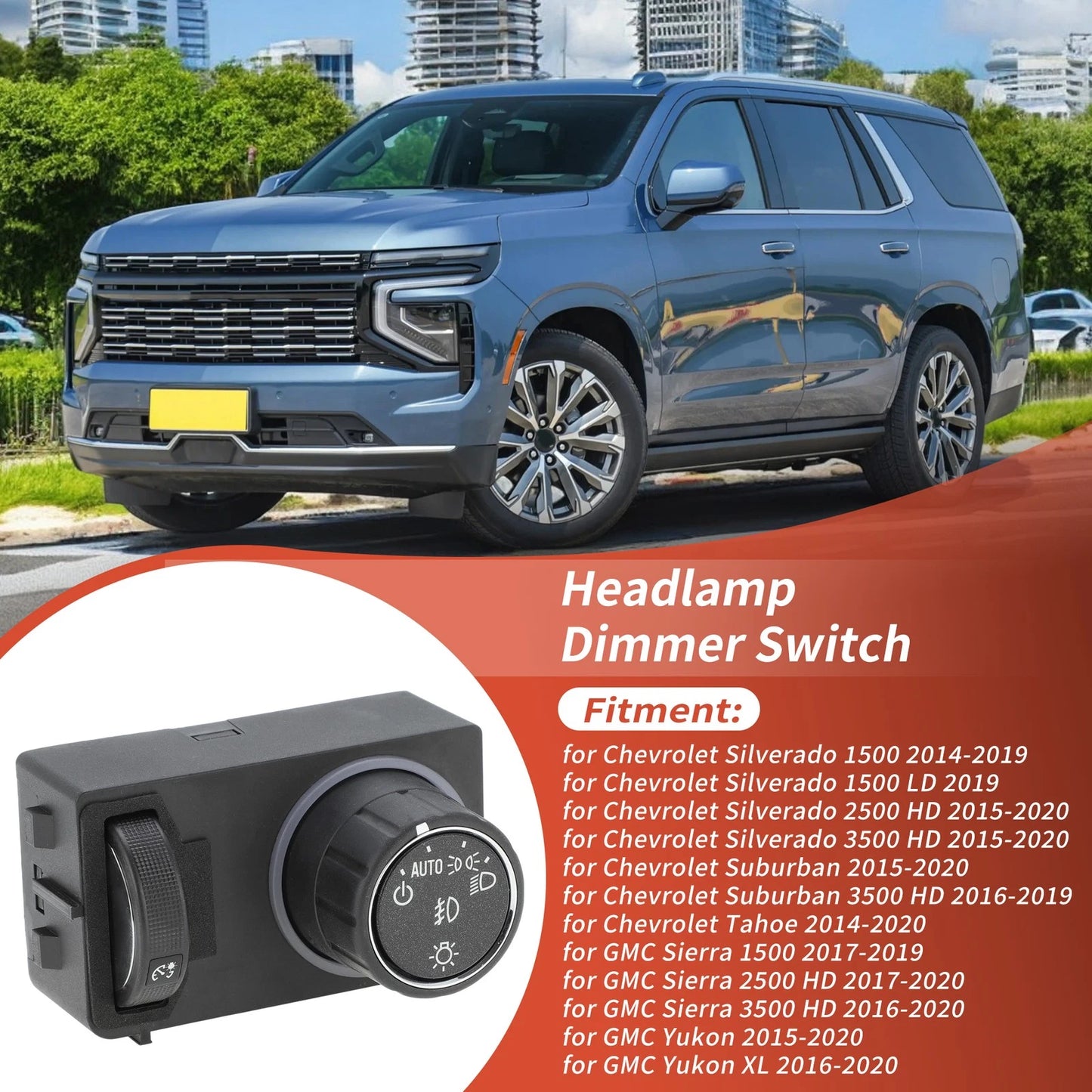 Headlight Switch for GMC Yukon, Chevrolet (No. 23187804)