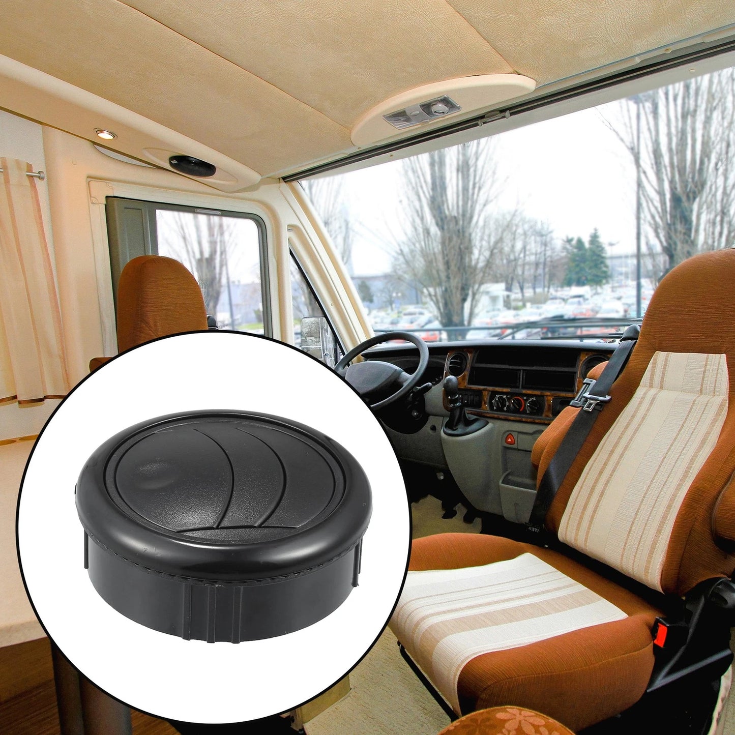 Round Black AC Air Condition Vent Outlet for Bus Boat Yacht Caravan
