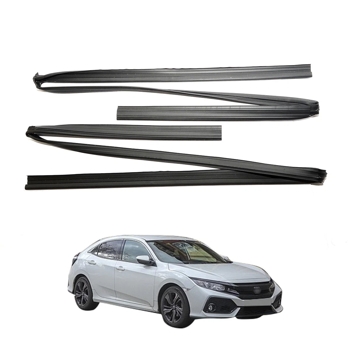 Set of 2 Front Door Glass Run Channels for Honda Civic (2017–2020)