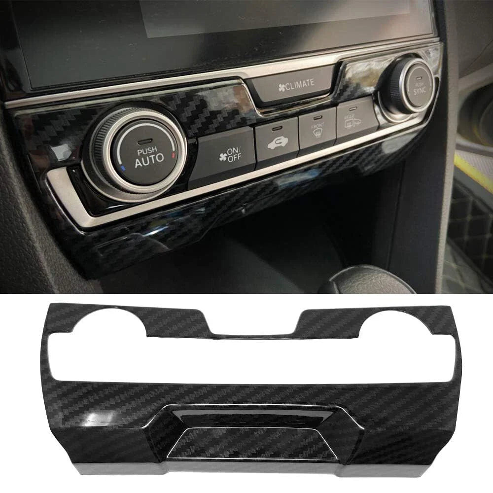 Carbon Fiber Look A/C Switch Cover Trim for 16-21 Honda Civic (2016-2021)