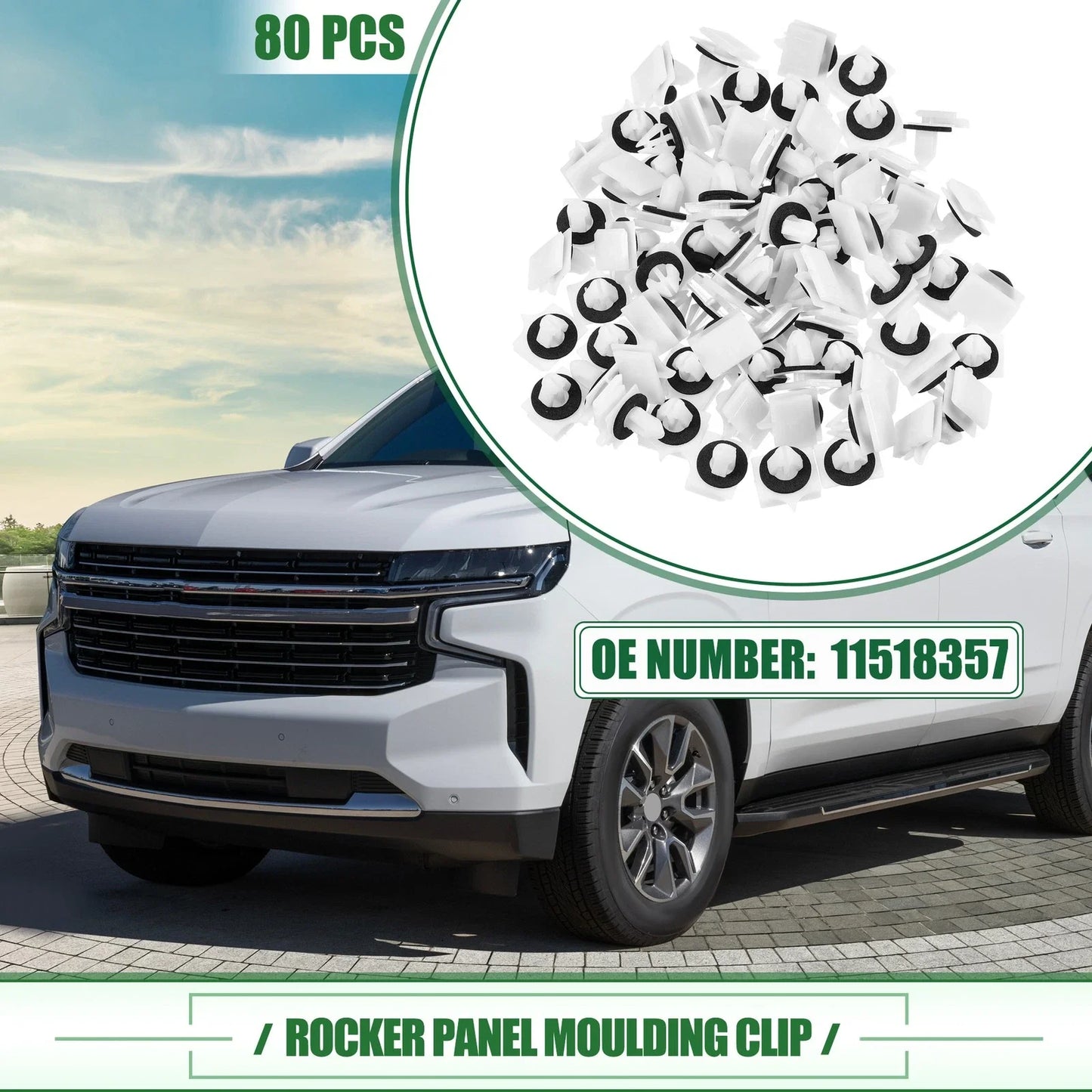80 Pcs Rocker Panel Clips for Chevrolet Avalanche (2007-2013)