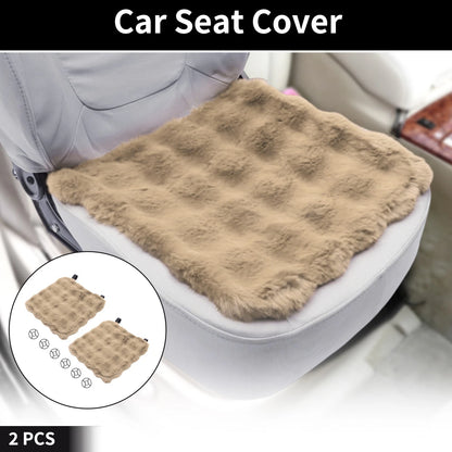 Set of 2 Bottom Seat Pad Covers for Car (Camel Color, Cotton Grid)