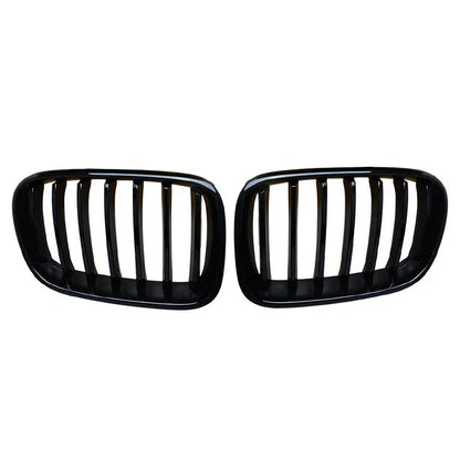 2 x Front Grille Kidney Grill Gloss Black for BMW X3 (2010-2014)