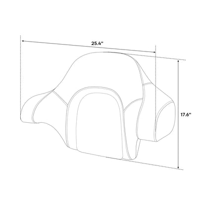 Rider Passenger Seat Backrest Pad for Harley Electra Street Glide (2014-2023)