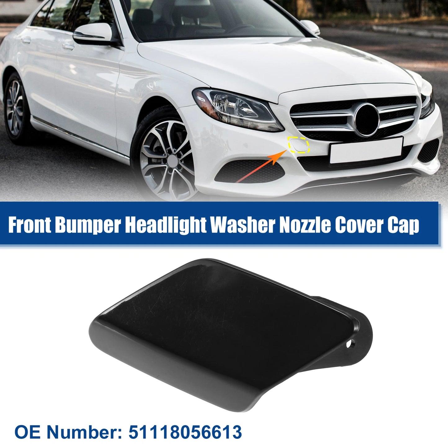 Front Left Headlight Washer Nozzle Cover Cap for BMW M3 (2015–2018)
