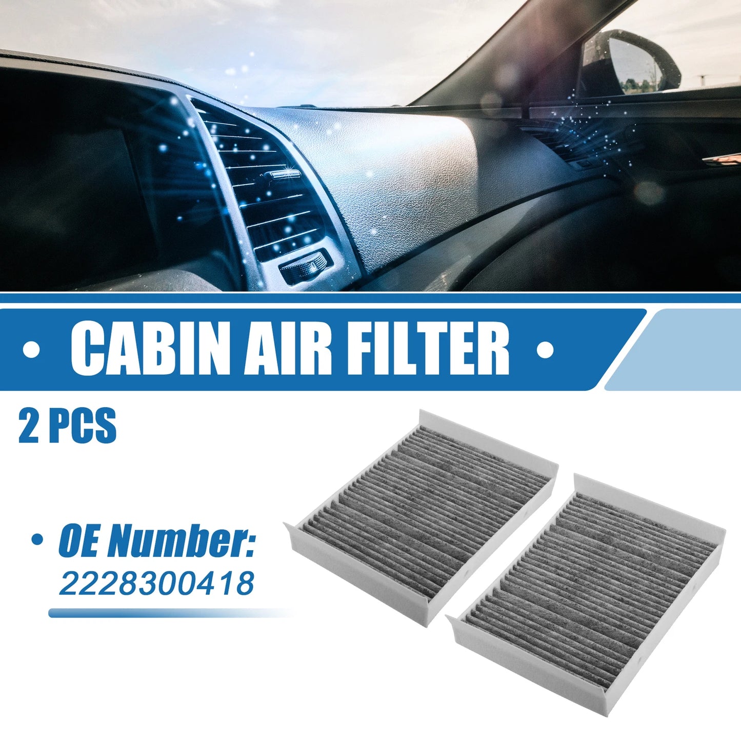 2pcs Cabin Air Filter No.2228300418 for Mercedes-Benz S450