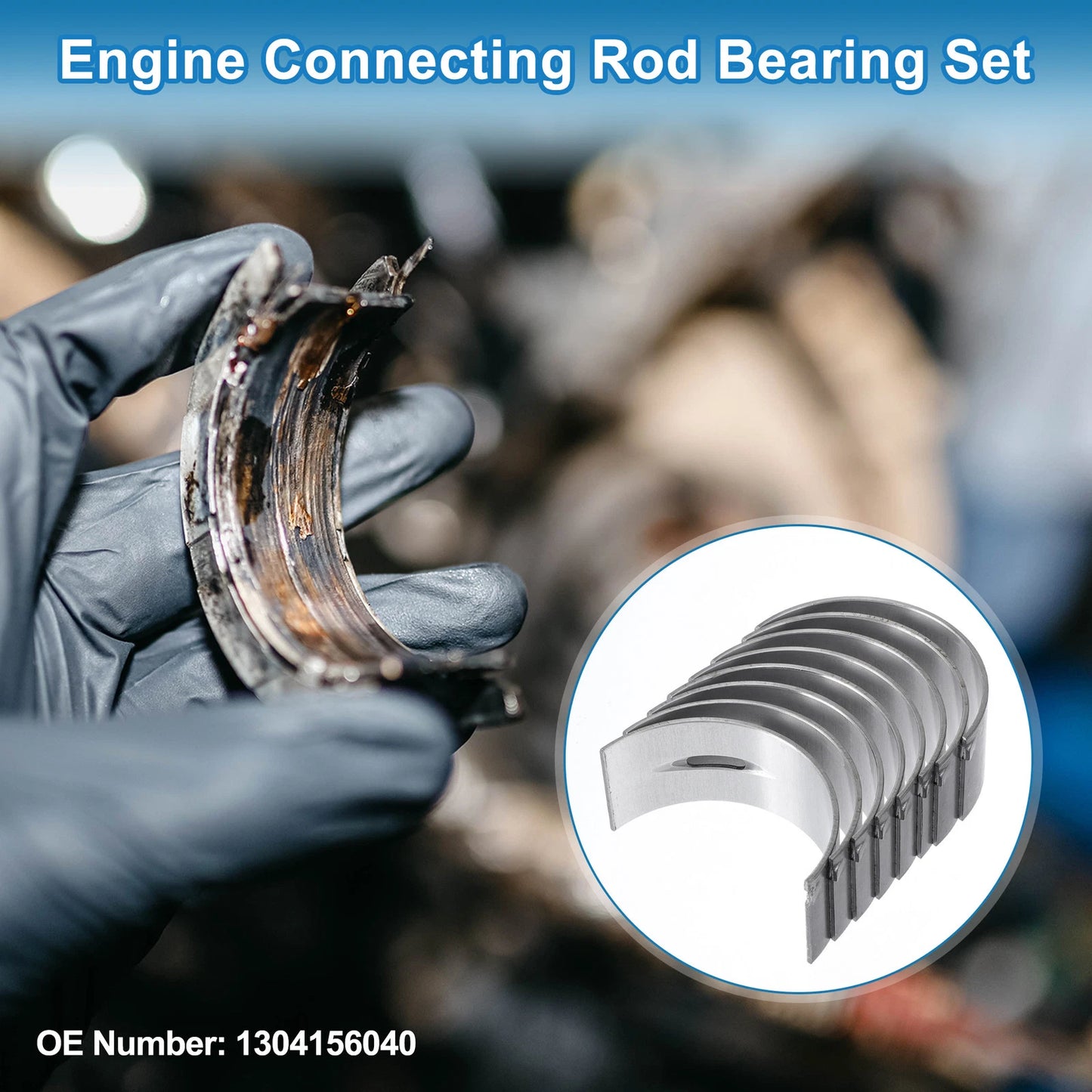 Connecting Rod Bearing Set No. 1304156040 for Toyota Dyna (1991–1999) 8 Pcs