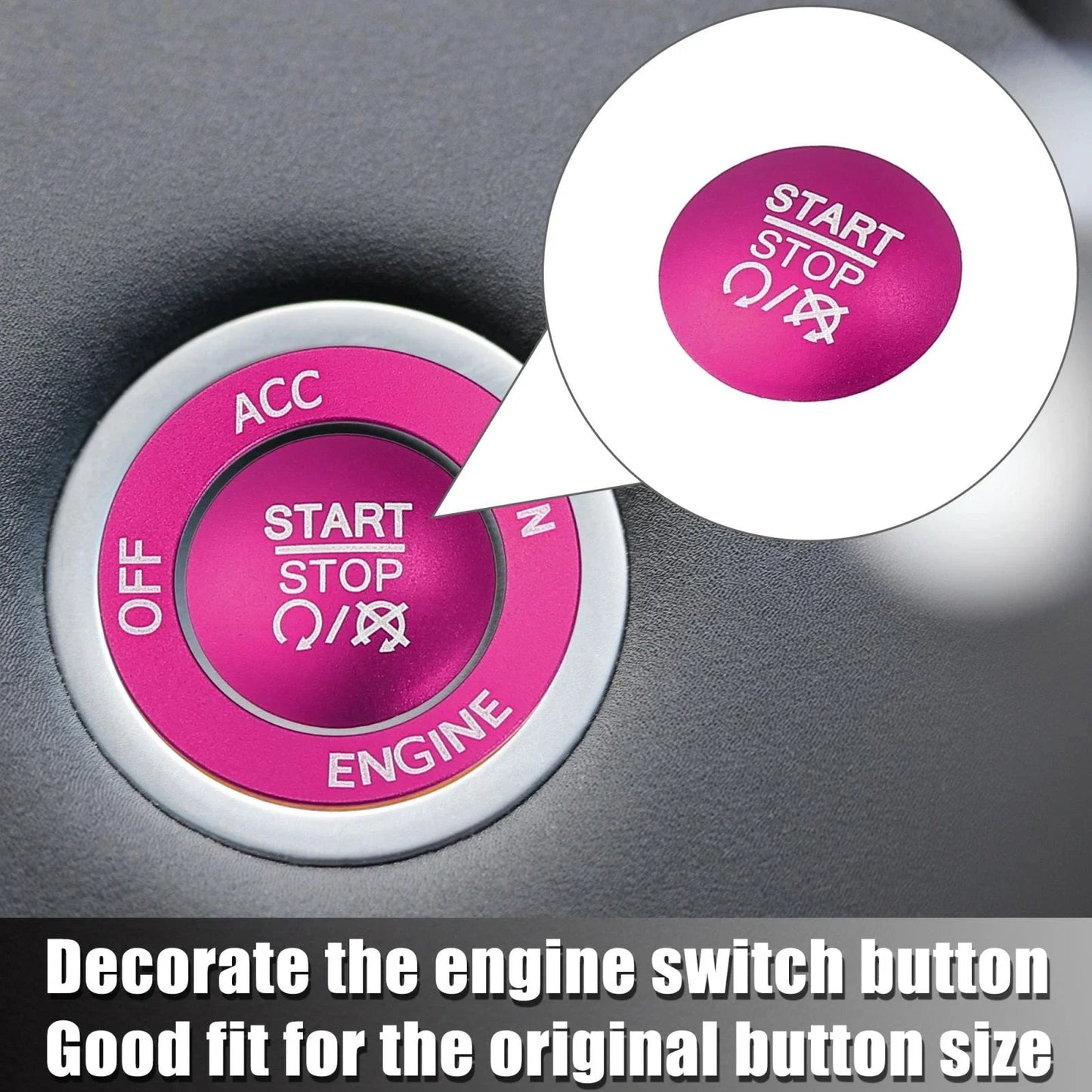 Push Start Stop Button Cover Trim Kit for Dodge Charger Challenger (2015-2023)