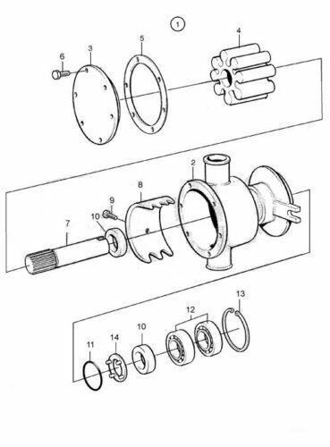 Sea Water Pump Repair Kit for Volvo Penta Marine Diesel (21951356)