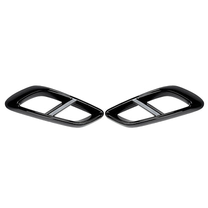 1 Pair Black Rear Bumper Exhaust Pipe Cover for Benz GLE Coupe (2024)
