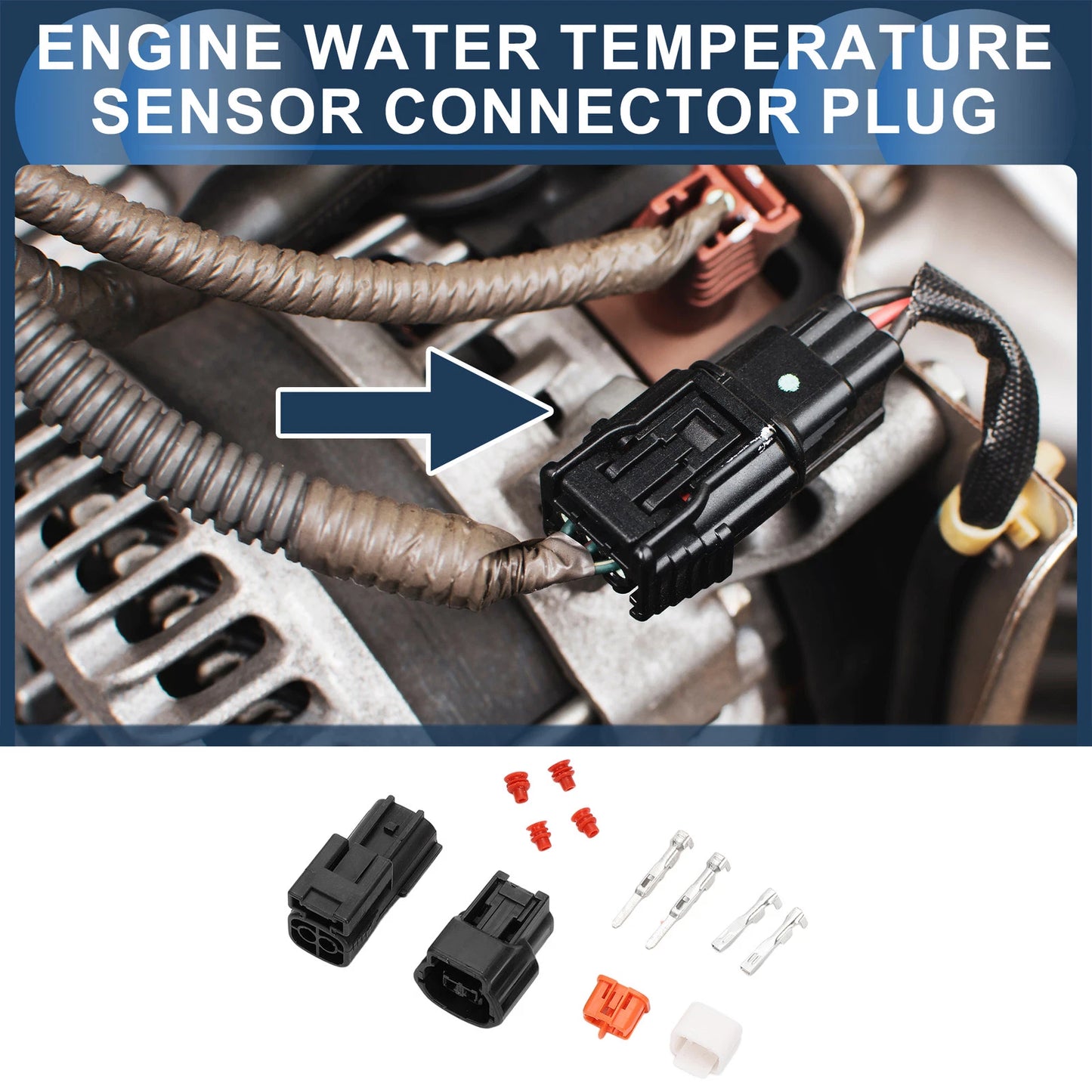 2 Pin Engine Water Temperature Sensor Connector Plug for Nissan
