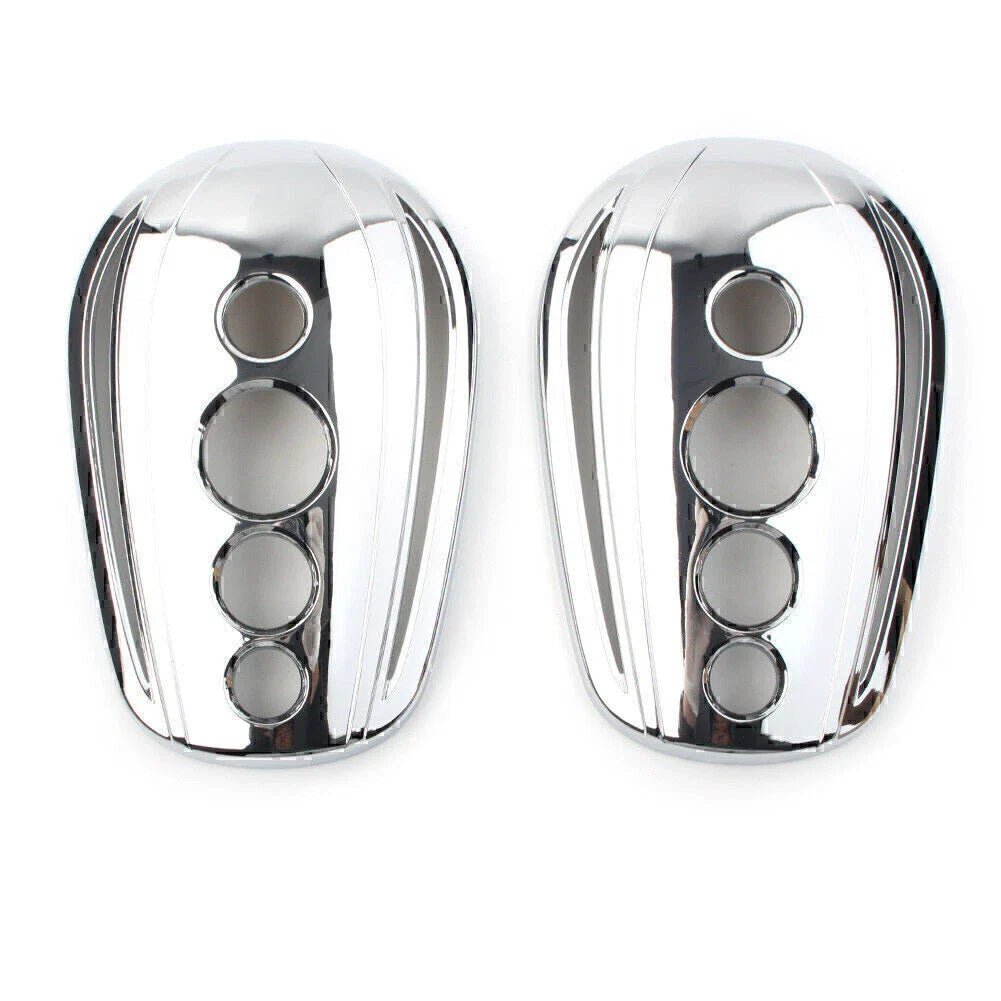 Chrome Oval Rear View Mirror Covers for Harley Dyna Softail Sportster