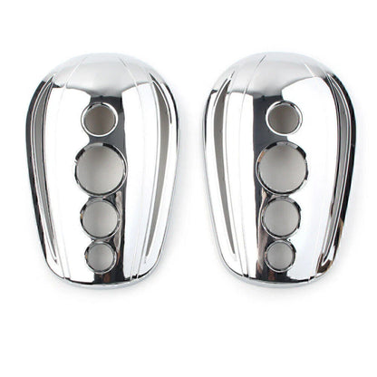 Chrome Oval Rear View Mirror Covers for Harley Dyna Softail Sportster