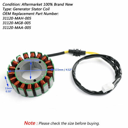 Alternator Stator for Honda VT1100 T C C2 C3 D2 Shadow (1995–2001)