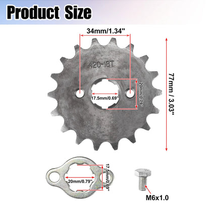 Set of 1 Front Engine Sprocket 420 18T 20mm for Dirt Bike Mini Bike