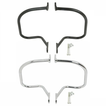 Black Chrome Rear Saddlebag Guard Bar for Harley Softail Heritage (1997-1999)