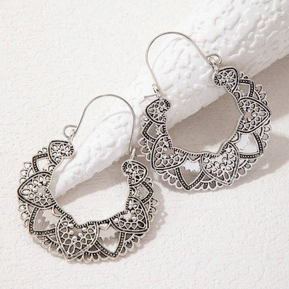 Set of 2 Boho Vintage Style Dangle Drop Hook Earrings for Women