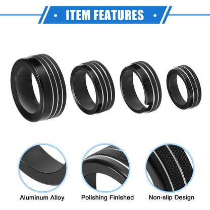 5 x AC Climate Control Knob Rings for Chrysler 300 & Dodge Challenger (2005-2023)