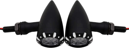 LED Turn Signal Lights for Harley Motorcycle - Black Indicator Lamps