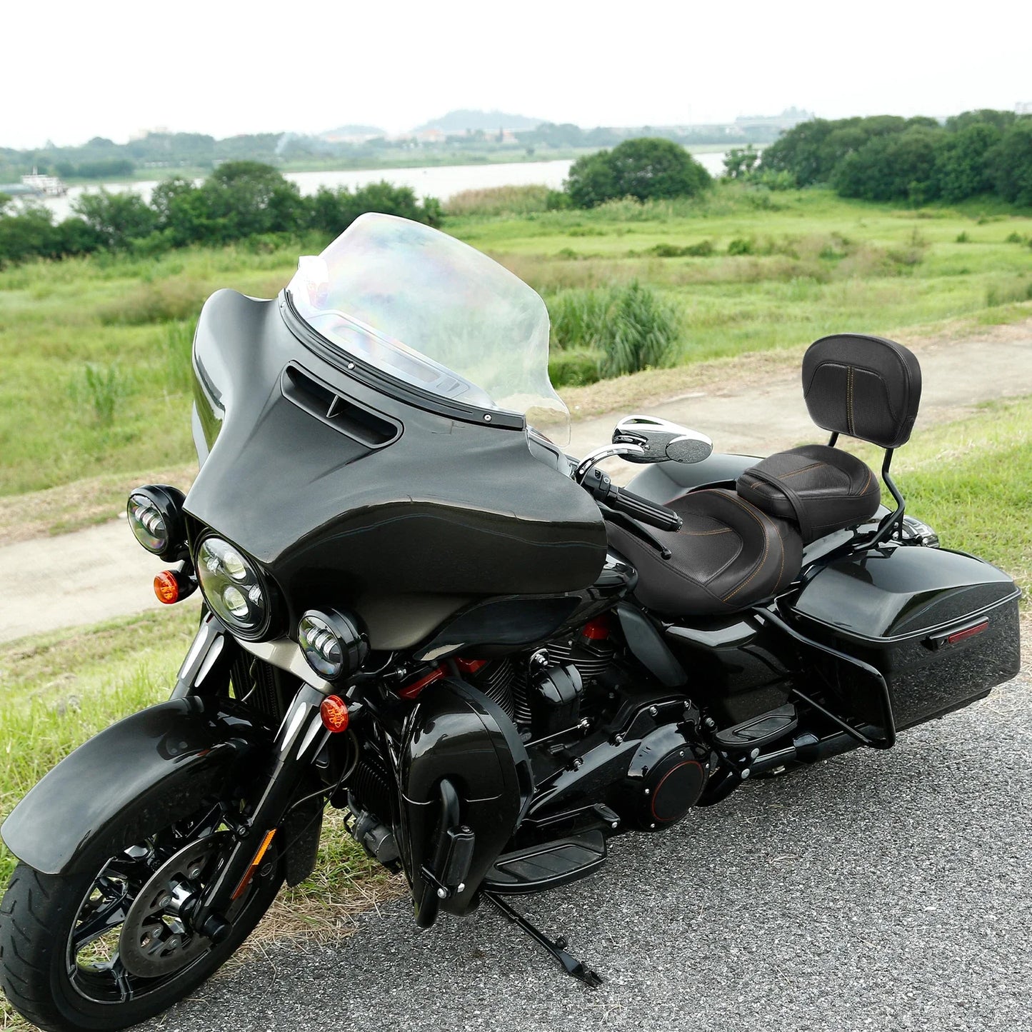 Driver & Passenger Backrest Pad for Harley Road King Glide (2009-2023)