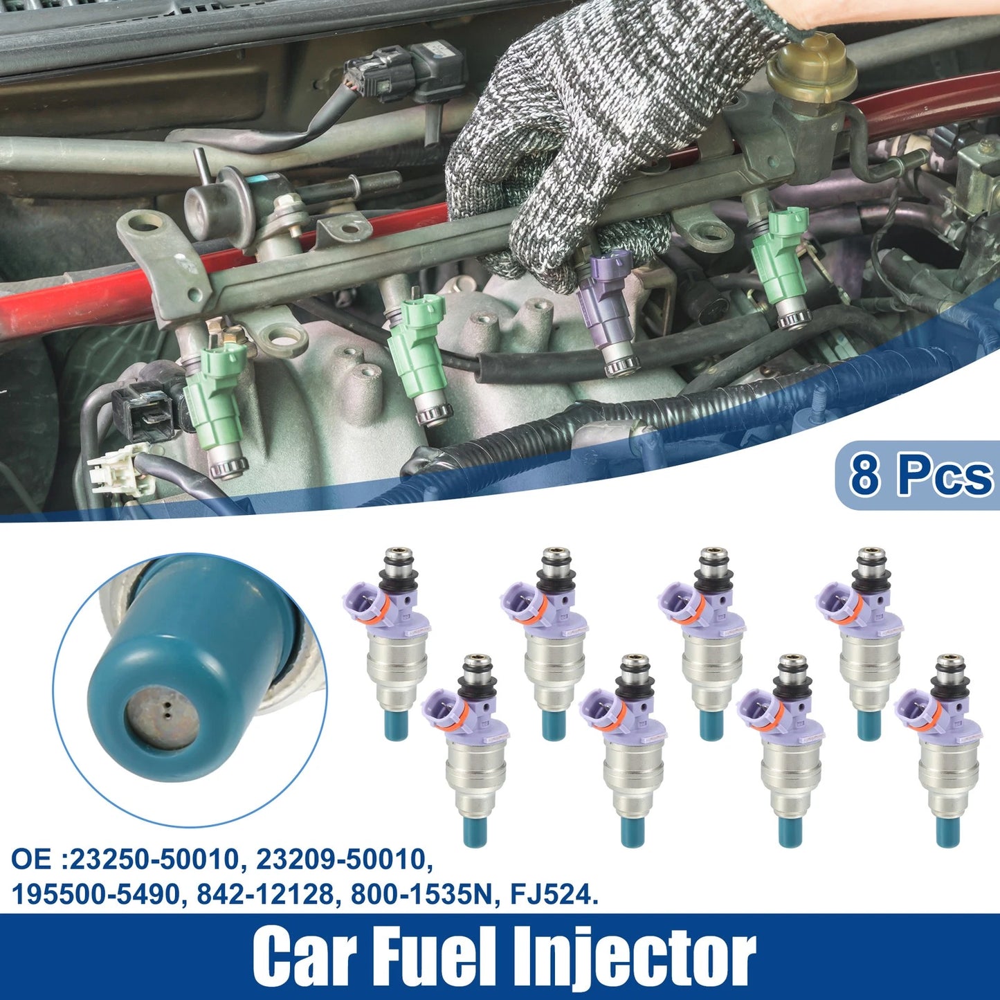 8 Pcs Fuel Injector Nozzle 23250-50010 for Lexus LS400 (1990–1993)