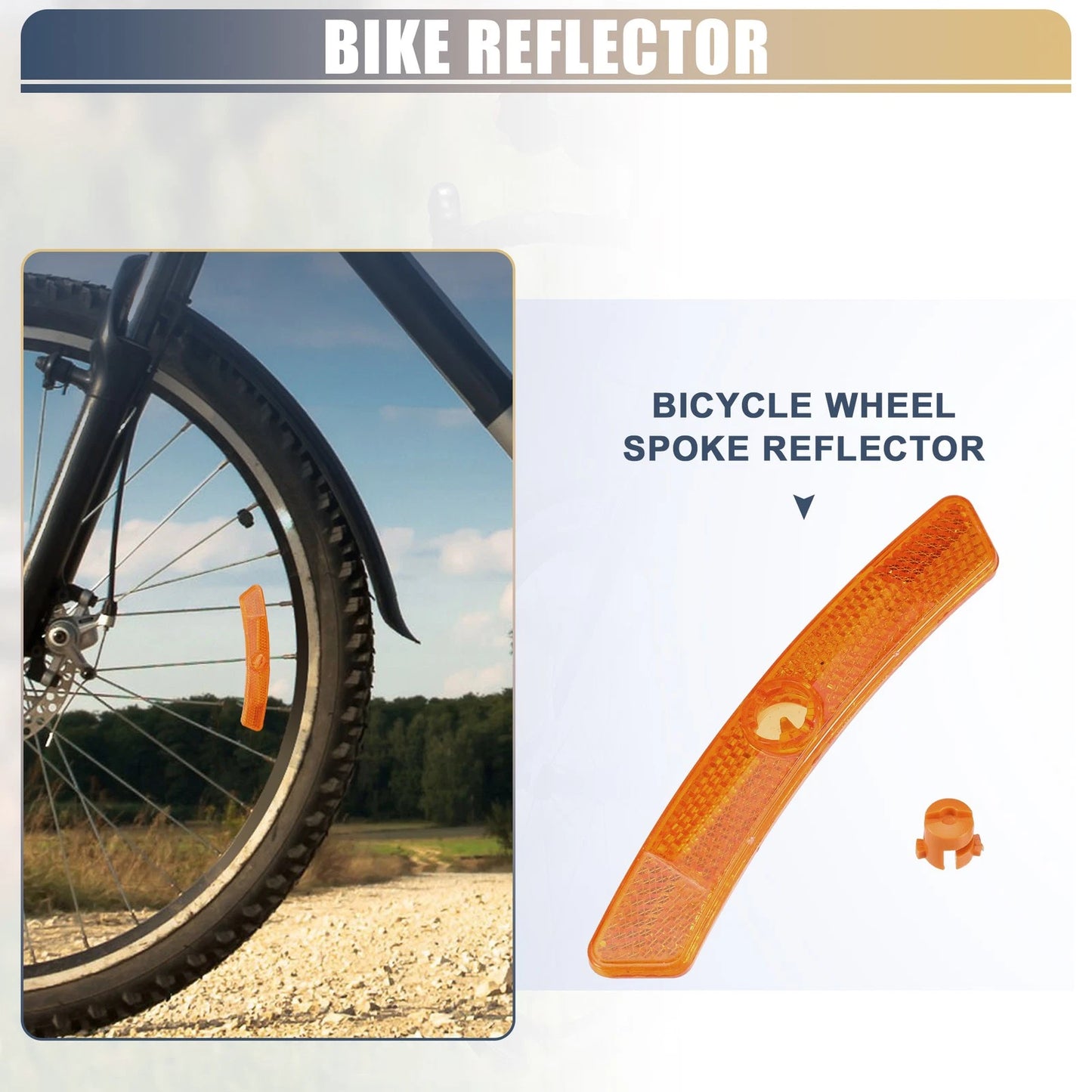 1 Pair Bike Reflectors for Universal Fit (5"x0.79"x0.47", Yellow)